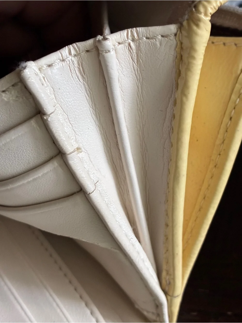 Coach Beige and Cream Signature Continental Wallet with Gold Accent